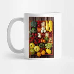 Fruits and vegetables in compartments Mug